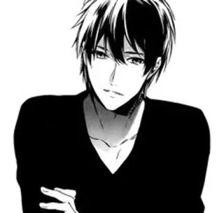 😇 283e0847 anime, manga, character, black and white, illustration whatsapp sticker