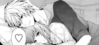 ❤ 91adae65 anime, couple, love, romance, hug, heart whatsapp sticker