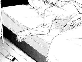 😴 9ce6ce47 sleeping, bed, anime, manga, bedroom, lying down whatsapp sticker