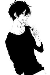 😜 d318a351 anime, character, lollipop, manga, illustration whatsapp sticker