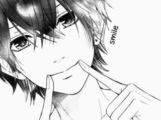 😇 d3928961 smile anime, smile, manga, happy, cute, boy whatsapp sticker
