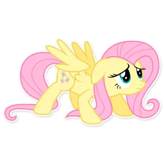 😶 5745410f Fluttershy My Little Pony My Little Pony, Fluttershy, cartoon, pony, friendship, cute telegram sticker