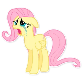 😭 789d81cc Fluttershy My Little Pony cartoon, pony, crying, sad, emotional, Fluttershy, My Little Pony telegram sticker