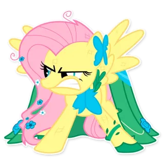 😝 9a9ddc35 Fluttershy My Little Pony pony, fluttershy, anger, cartoon, animal, wings telegram sticker