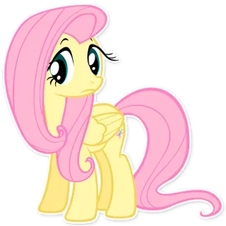 ️ bda85a13 Fluttershy My Little Pony cartoon, pony, animal, yellow, pink, character telegram sticker
