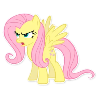👿 bf515e6e Fluttershy My Little Pony cartoon, pony, fluttershy, angry, wings, mane telegram sticker