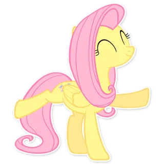 😃 daac492c Fluttershy My Little Pony pony, cartoon, animation, friendly, cute telegram sticker