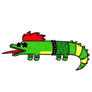 😛 a83f03e5 Montgomery Gator Five Nights at Freddy's aligator, animatronik, rockstar, karakter, monster, hijau whatsapp sticker
