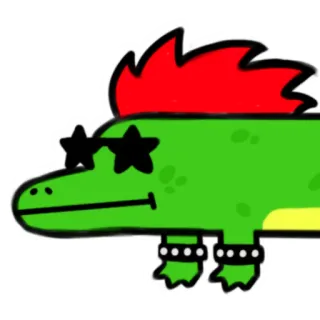 😑 d0a7ff97 buaya, aligator, kartun, kacamata hitam, binatang, reptil whatsapp sticker