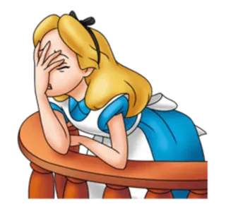 😩 3a4920d9 Alice Alice in Wonderland cartoon, alice, wonderland, facepalm, disappointment, embarrassed whatsapp sticker