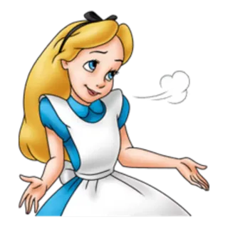 🙃 8bdf352e Alice Alice in Wonderland Alice in Wonderland, cartoon, Disney, character, blonde, princess, cute whatsapp sticker