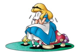 😢 dc9e5017 Alice Alice in Wonderland Alice in Wonderland, cartoon, mushroom, fantasy, character whatsapp sticker