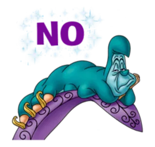 😒 f925cd2d The Caterpillar Alice in Wonderland NO cartoon, caterpillar, disapproval, no, alice in wonderland whatsapp sticker