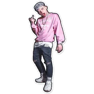 🖕 013b61f3 middle finger, person, man, casual wear, portrait, youth telegram sticker