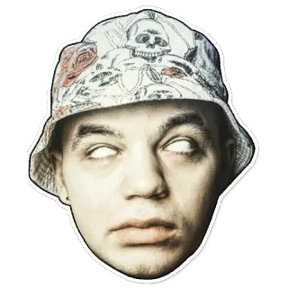 😑 752fdd7f man, hat, skull, portrait, person, eyes telegram sticker