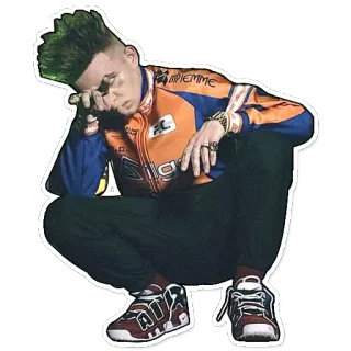 🤘 c24b98f1 man, squatting, fashion, style, posing, portrait, person telegram sticker