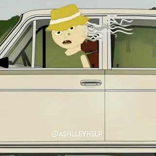 🥗 8fad2004 @ASHLLLEYHELP animated, car, character, illustration whatsapp sticker