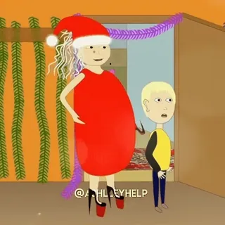 🥗 a0c230db @ASHLEYHELP cartoon, character, woman, child, christmas, holiday whatsapp sticker