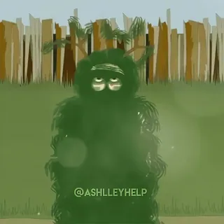 🥗 f7bd798e @ASHLEYHELP bush, nature, funny, art, green whatsapp sticker