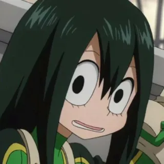😀 5503210a Tsuyu Asui My Hero Academia Anime, My Hero Academia, Tsuyu Asui, Frosch, Charakter, Fanart telegram sticker