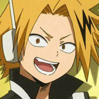 😀 66fce810 Denki Kaminari My Hero Academia Anime, Manga, Charakter, Blitz, Elektrizität, Held telegram sticker