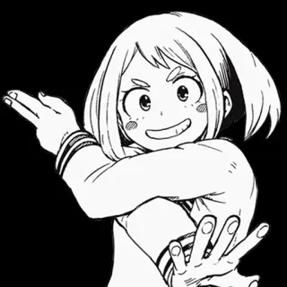 😆 a63c3d03 Ochaco Uraraka My Hero Academia Anime, Ochaco Uraraka, My Hero Academia, Charakter, Lächeln, Manga telegram sticker