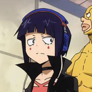 🙄 d98819a3 Kyoka Jiro My Hero Academia Anime, My Hero Academia, Kyoka Jiro, Kopfhörer, Charakter, Cartoon telegram sticker