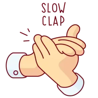 ✳️ 383b78e4 SLOW CLAP applauso lento, sarcasmo, applausi, mani, insulto whatsapp sticker