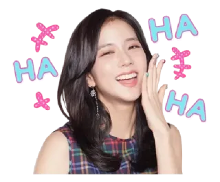 😆 4d9c4b0f HA HA mulher, rindo, engraçado, fofo, feliz, alegre, radiante, entretenimento whatsapp sticker