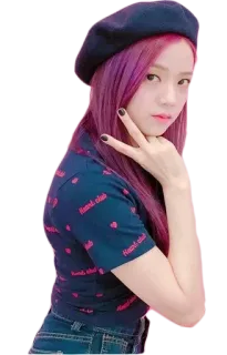 ✌️ 6bdb0f35 hand club kpop, garota, boina, fofo, clube de mãos whatsapp sticker