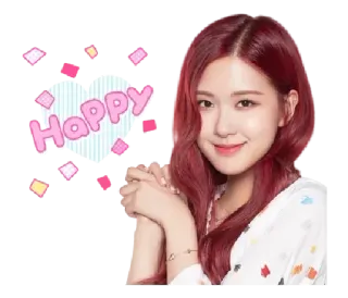 ☺️ 93195f8b Happy feliz, positivo, alegre, rosa, K-pop whatsapp sticker
