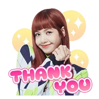 🙏 9d10ca66 Lisa Thank You K-pop, obrigado, cantor, celebridade, positivo, gratidão whatsapp sticker