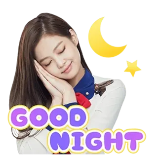😴 a36c8cbc GOOD NIGHT boa noite, sono, lua, estrela, saudação, noite, K-pop whatsapp sticker