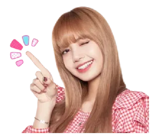 ☝️ b7559f55 Lisa Lisa, K-pop, cantora, idol, piscadela, apontando, fofa whatsapp sticker