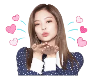😘 b98ba964 Jennie kpop, jennie, corações, beijo, beijo estalado whatsapp sticker