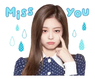 😢 f1c473ea Miss You saudades, menina, triste, lágrimas, kpop, expressão whatsapp sticker