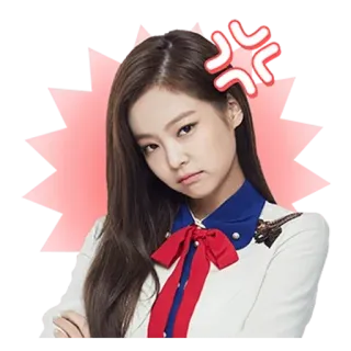😡 f7441da5 Jennie Kim kpop, cantor, irritado, chateado, Jennie, BLACKPINK whatsapp sticker