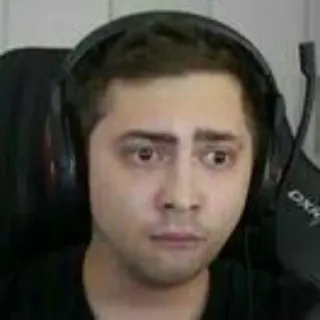 😟 e84056e6 ภาพเหมือน, ผู้ชาย, หูฟัง, คน, หน้า, ปฏิกิริยา telegram sticker