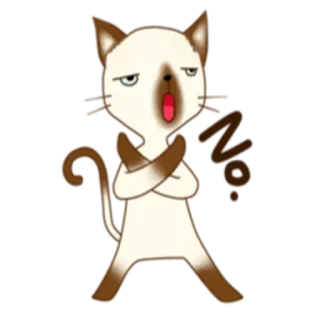 😔 84bcf0b9 No kucing, tidak, hewan, protes, ketidaksetujuan, kartun, penolakan telegram sticker