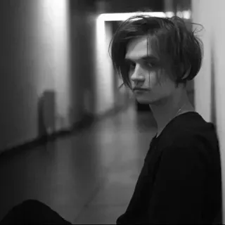 🙂 c863d452 ภาพเหมือน, วัยรุ่น, หนุ่มสาว, ขาวดำ, ผู้ชาย telegram sticker