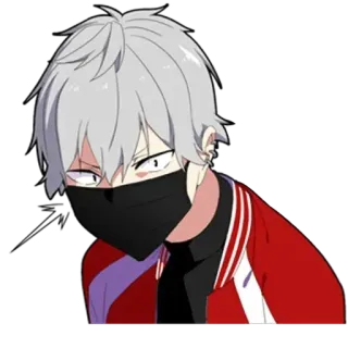 😳 0bfd0dfb アニメ風, 漫画のキャラクター, カジュアルウェア, アニメ, マスク telegram sticker