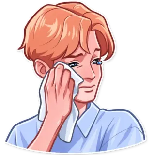 😭 9accaf9a 悲しい, 泣く, 男, ティッシュ, 感情的, 動揺, 涙 telegram sticker