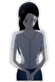 😒 027ee43d Anime, Wanita, Karakter, Stiker whatsapp sticker