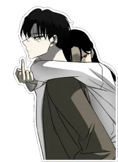 🖕 760e4e3b jari tengah, menyinggung, kartun, anime, peluk whatsapp sticker