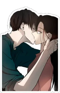 💋 d525620f pasangan, ciuman, romantis, anime whatsapp sticker