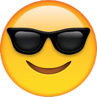 😎 263db7c9 Emoji, Smiley, Kacamata hitam, Keren, Wajah, Kuning telegram sticker