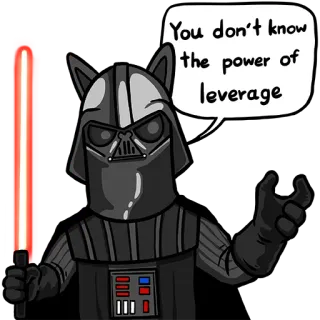 👿 599de87a Darth Vader Star Wars You don't know the power of leverage Darth Vader, Star Wars, Lichtschwert, Hebelwirkung, Bösewicht, Science Fiction telegram sticker