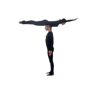 😐 0fcf700b 人物, 人体字母, 人体艺术, 字母T, 杂技, 身体, 姿势 telegram sticker