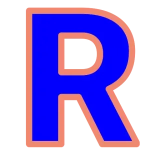 🔤 95b7470f R 字母, 字母表, 蓝色, 文本, R telegram sticker