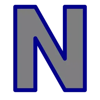 🔤 fdfb10cf N 字母 N, 字母表, 灰色, 蓝色 telegram sticker